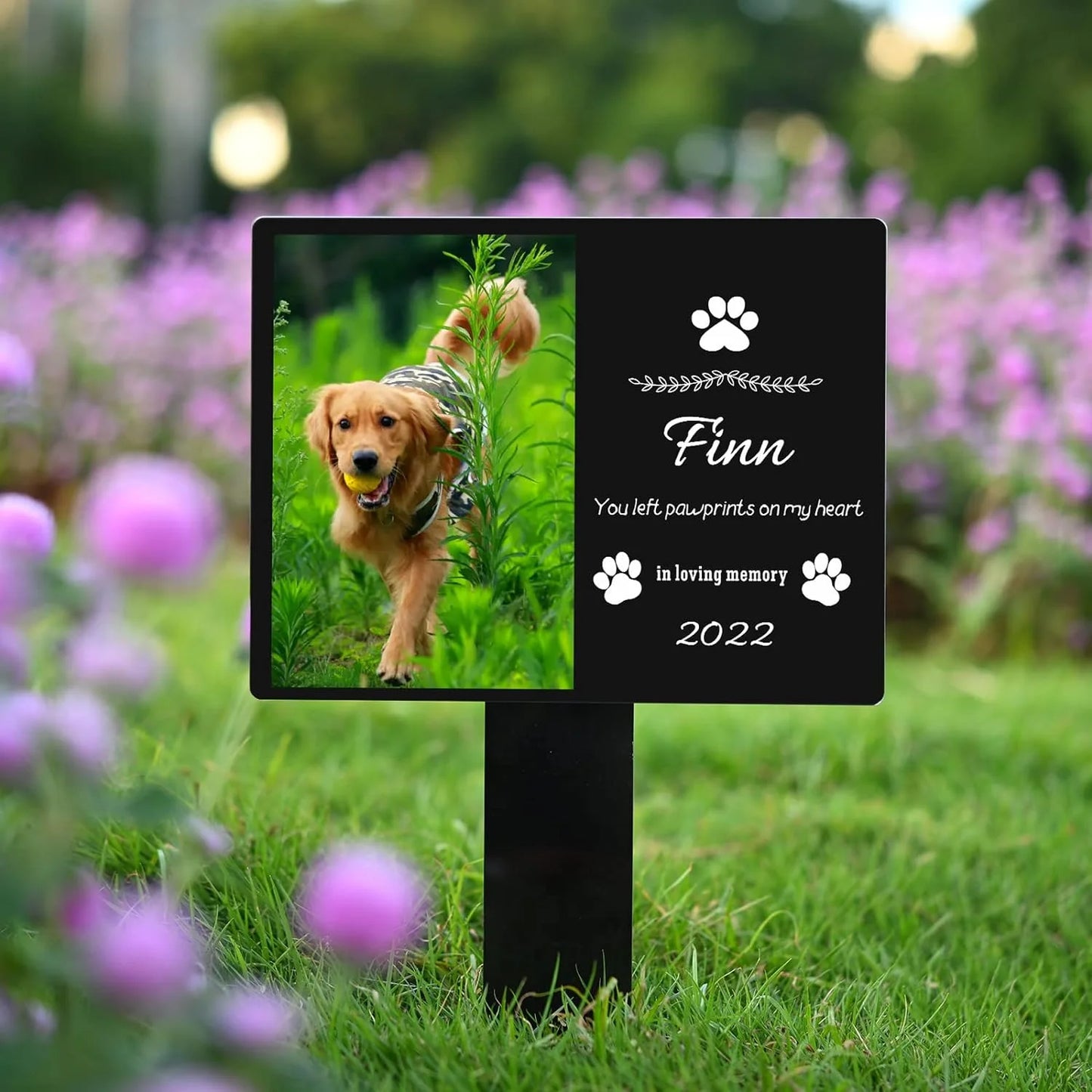 Personalized Pet Memorial Grave Marker – Dog Photo Memorial Stake for Outdoor Garden & Pet Loss Tribute