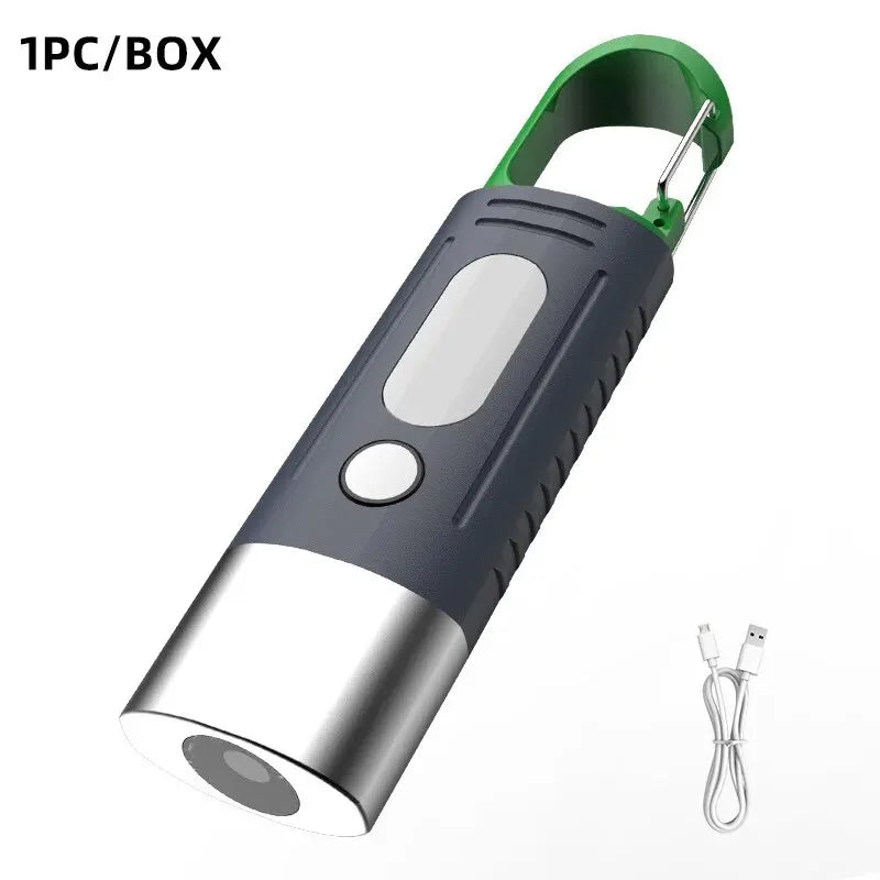 Mini High-Power LED Flashlight – 3-LED Telescopic Zoom Waterproof Camping Light with Side Lampshade