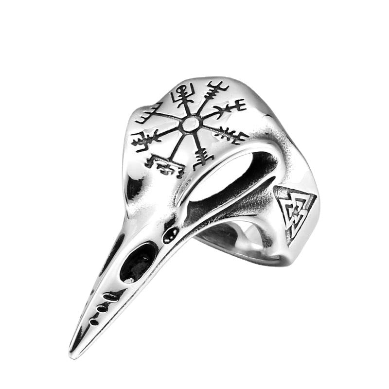 Vintage Punk Viking Bird Beak Alloy Opening Ring – Adjustable Men's Creative Party Jewelry Gift