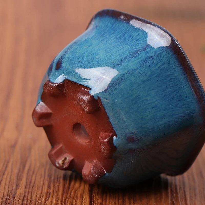 Mini Chinese Style Ceramic Bonsai Pot – Breathable Succulent Planter with Drainage Holes for Home