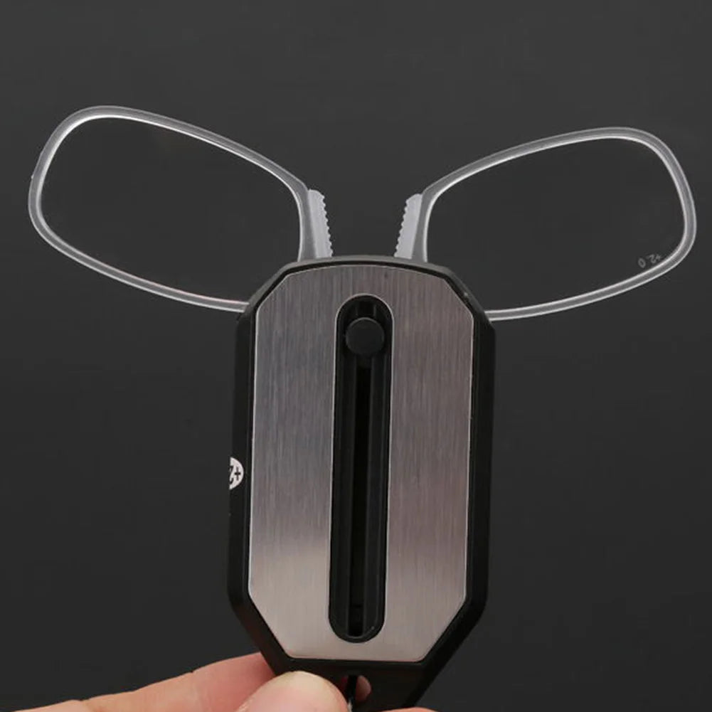 Clip-On Nose Reading Glasses – Ultralight Folding Mini Keychain for Men & Women +1.0 to +4.0