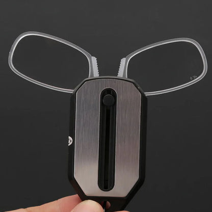 Clip-On Nose Reading Glasses – Ultralight Folding Mini Keychain for Men & Women +1.0 to +4.0