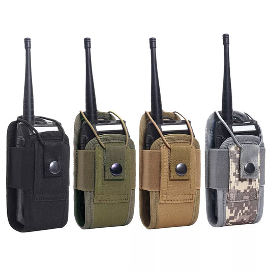 Tactical Molle Radio Walkie Talkie Pouch: 1000D Waist Bag Holder - Portable Interphone Holster Carry Bag for Hunting and Camping