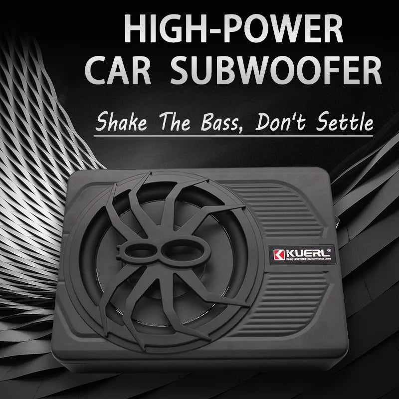 10 Inch Car Audio Subwoofer – 150W RMS Active Stereo, High Power Pure Bass Slim Speaker for Under-Seat Installation
