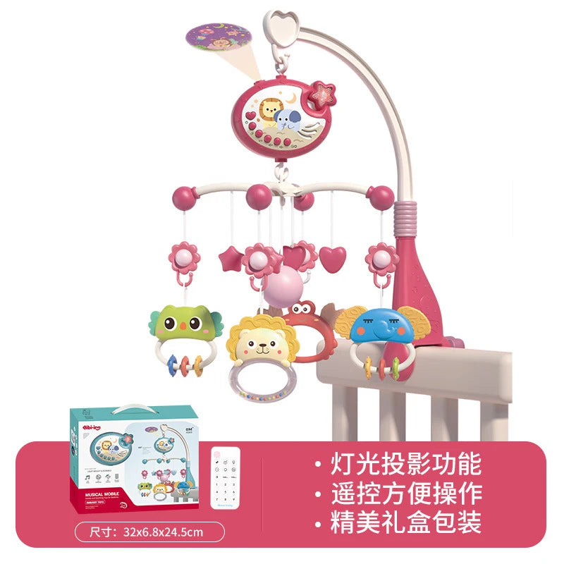 Baby Crib Mobile with Music, Lights, and Projection - Remote Control Toys for Newborns 0-6 Months