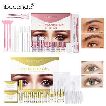 Professional Semi-Permanent Brow & Lash Lift Kit – Brow Lamination, Eyelash Perming & Tinting Makeup Set