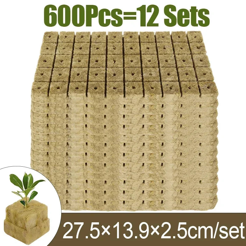 Sponge Block Starter Plugs — Rockwool Grow Cubes for Seedlings, Hydroponics & Plant Propagation