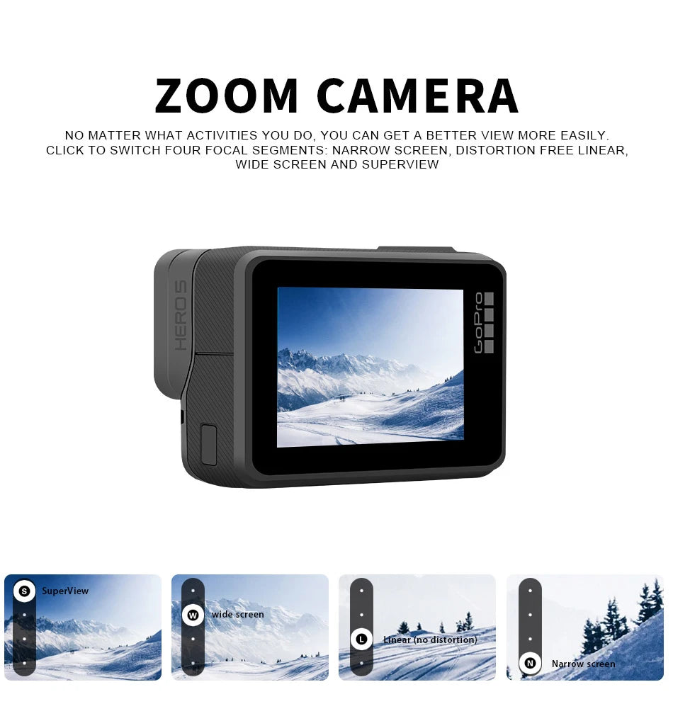 GoPro HERO5 Black 4K Ultra HD Sports Camera – 1080P Video, Anti-Shake, Cycling Helmet Action Cam, Optional Memory Card