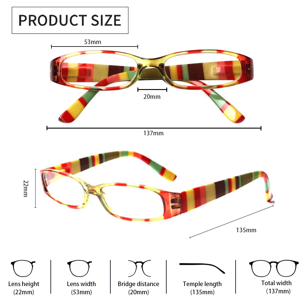 Henotin Reading Glasses for Women – Small Frame, Spring Hinges, Fresh Print Design, Super Clear High-Quality Eyewear