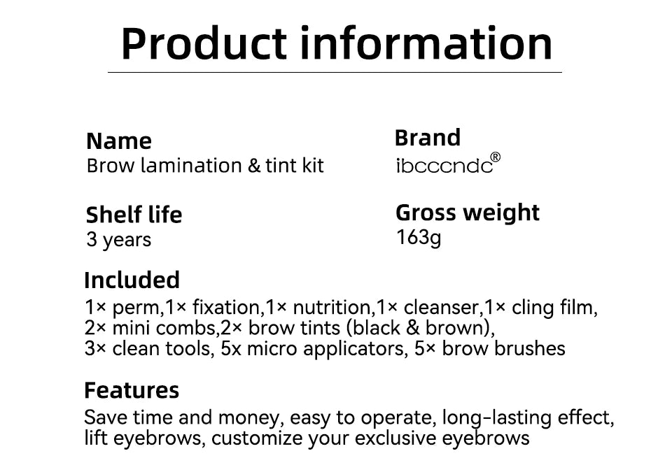 Professional Semi-Permanent Brow & Lash Lift Kit – Brow Lamination, Eyelash Perming & Tinting Makeup Set