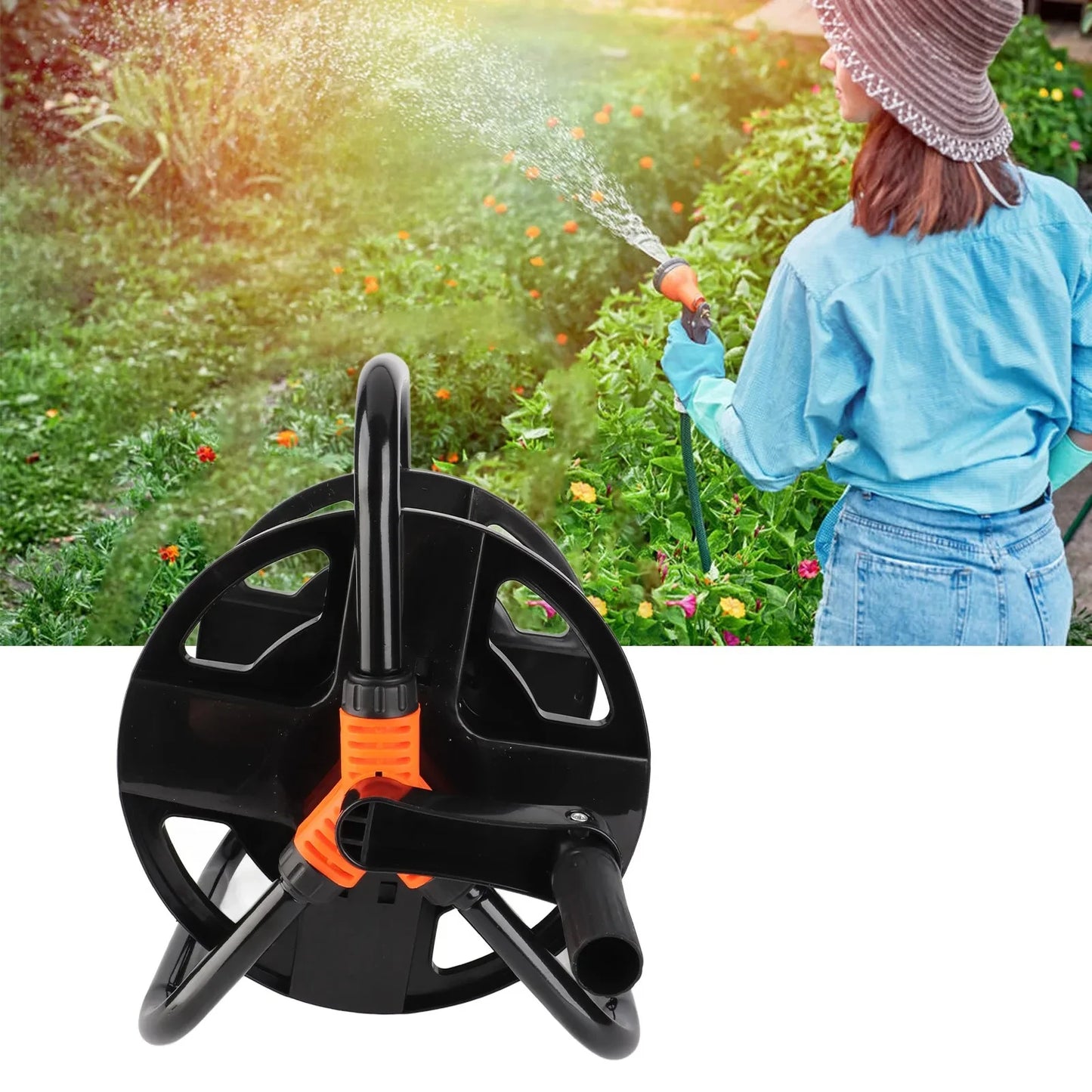 DIY Hose Reel – Portable Single-Arm Water Pipe Storage Coiler for Garden