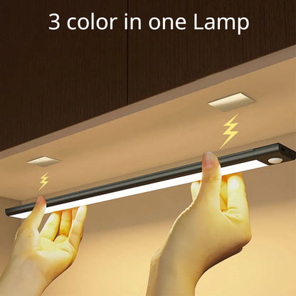 Convenient Illumination: Motion Sensor Wireless LED Night Light - USB Rechargeable Lamp for Cabinets, Wardrobes, Under Backlight - Perfect for Kitchen LED Lighting