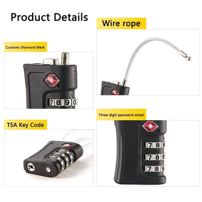 New TSA Customs Code Lock: Travel Luggage Password Changeable Padlock - Contrast Color Design for Enhanced Security