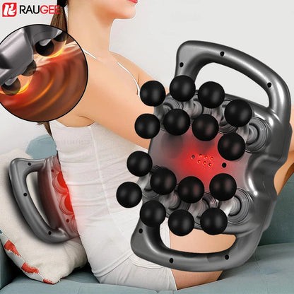 Fascia Gun Muscle Massager | 16-Head High Frequency Neck, Shoulder & Waist Massage Machine – Professional Fascia Massage Gun