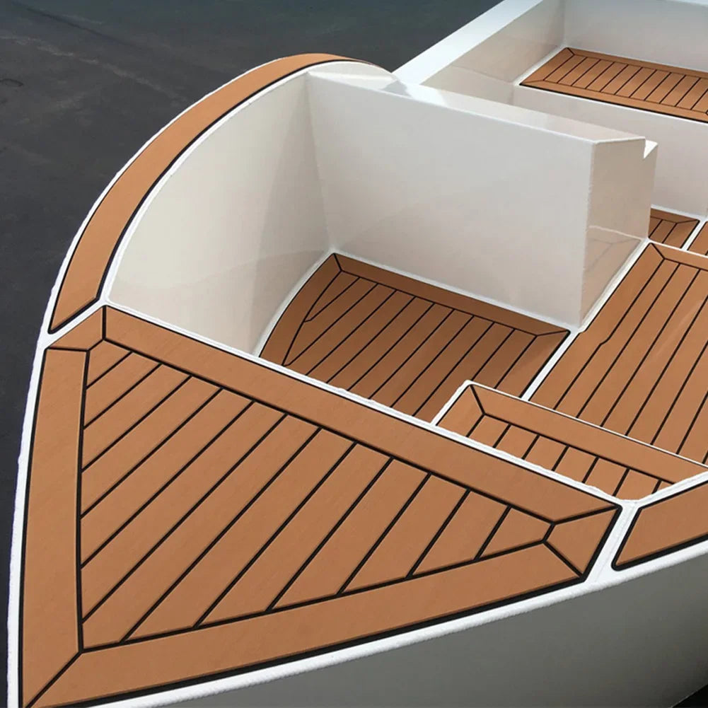 2.4m Self-Adhesive EVA Foam Boat Flooring | Faux Teak Marine Decking Sheet for Yacht, 8 Styles