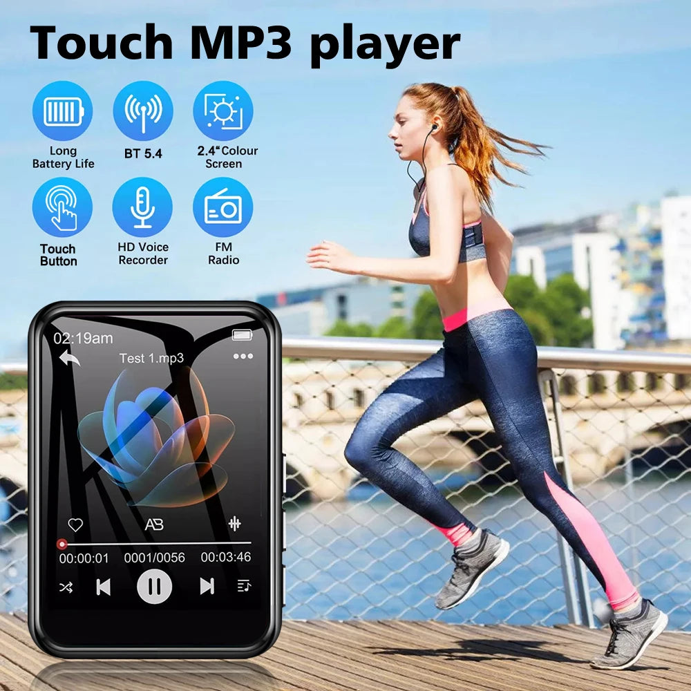 32GB MP3 Player with 2.4" Touch Screen & Bluetooth 5.4 – HiFi Music Player with Speaker, Recorder, Ebook & Photo Viewer