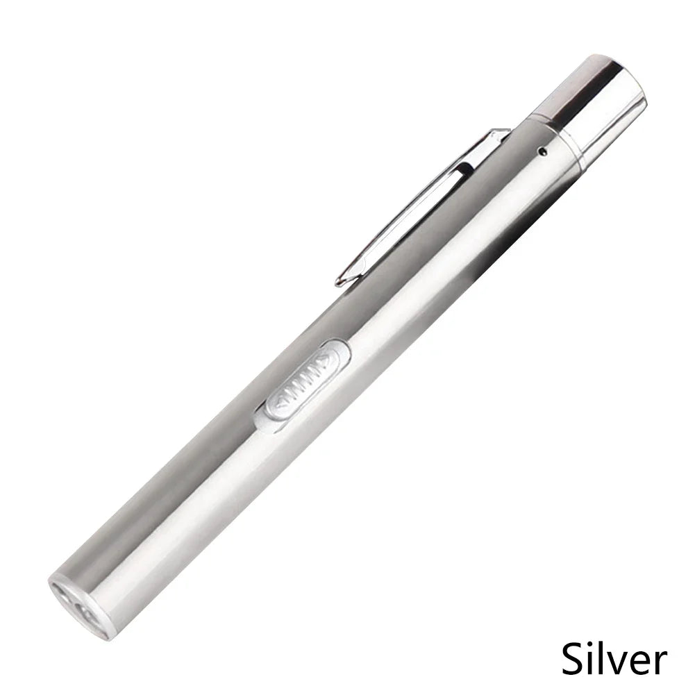 USB Rechargeable Medical Pen Light | Mini Nursing LED Flashlight with Stainless Steel Pocket Clip