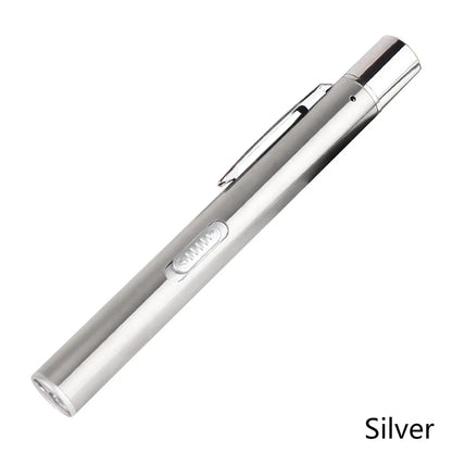 USB Rechargeable Medical Pen Light | Mini Nursing LED Flashlight with Stainless Steel Pocket Clip
