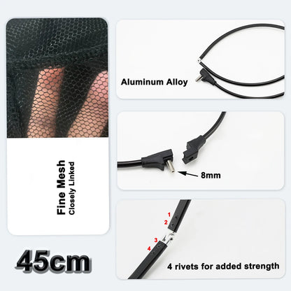 MBLN 328cm Ultralight Portable Landing Net – Carbon Handle & Aluminum Alloy Head, 414g Total Weight