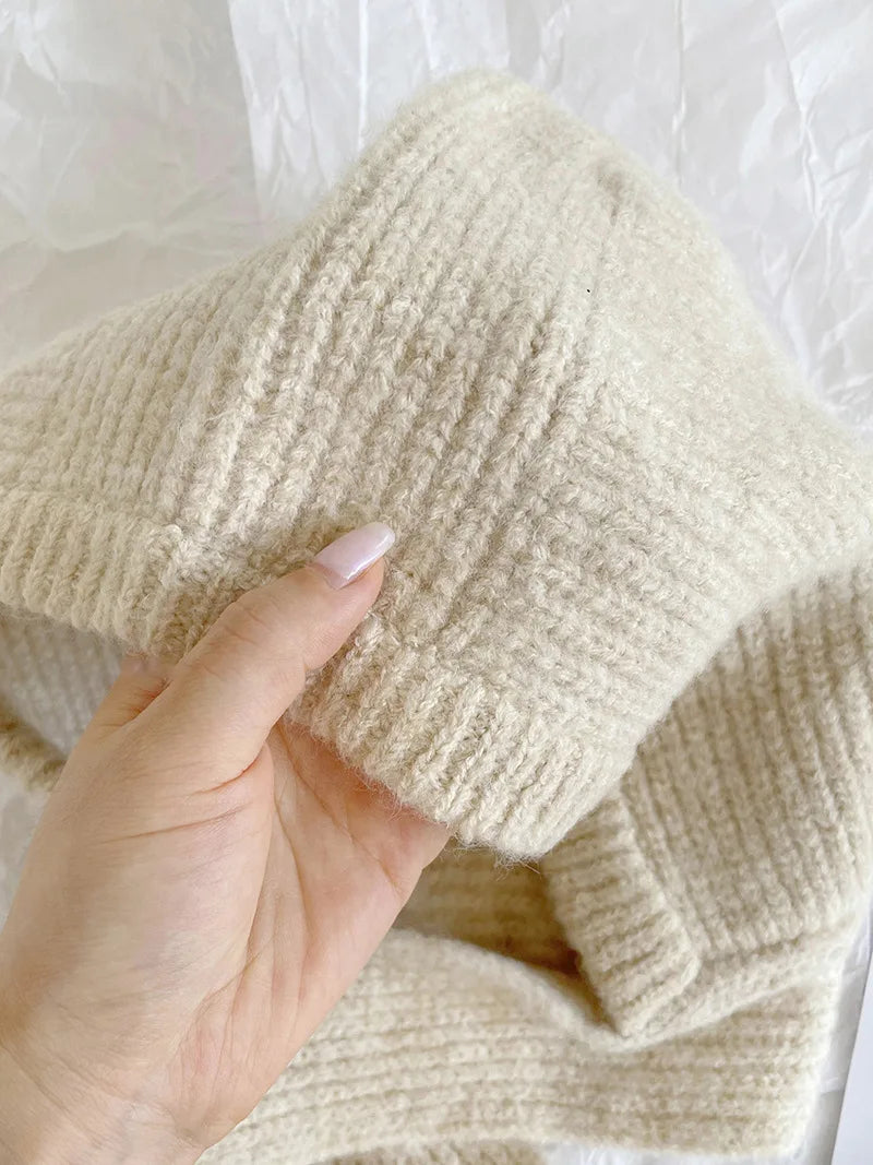 Knitted Beanie Cap for Men & Women – Winter Warm Unisex Hooded Hat with Neck Collar Scarf, Ski Balaclava