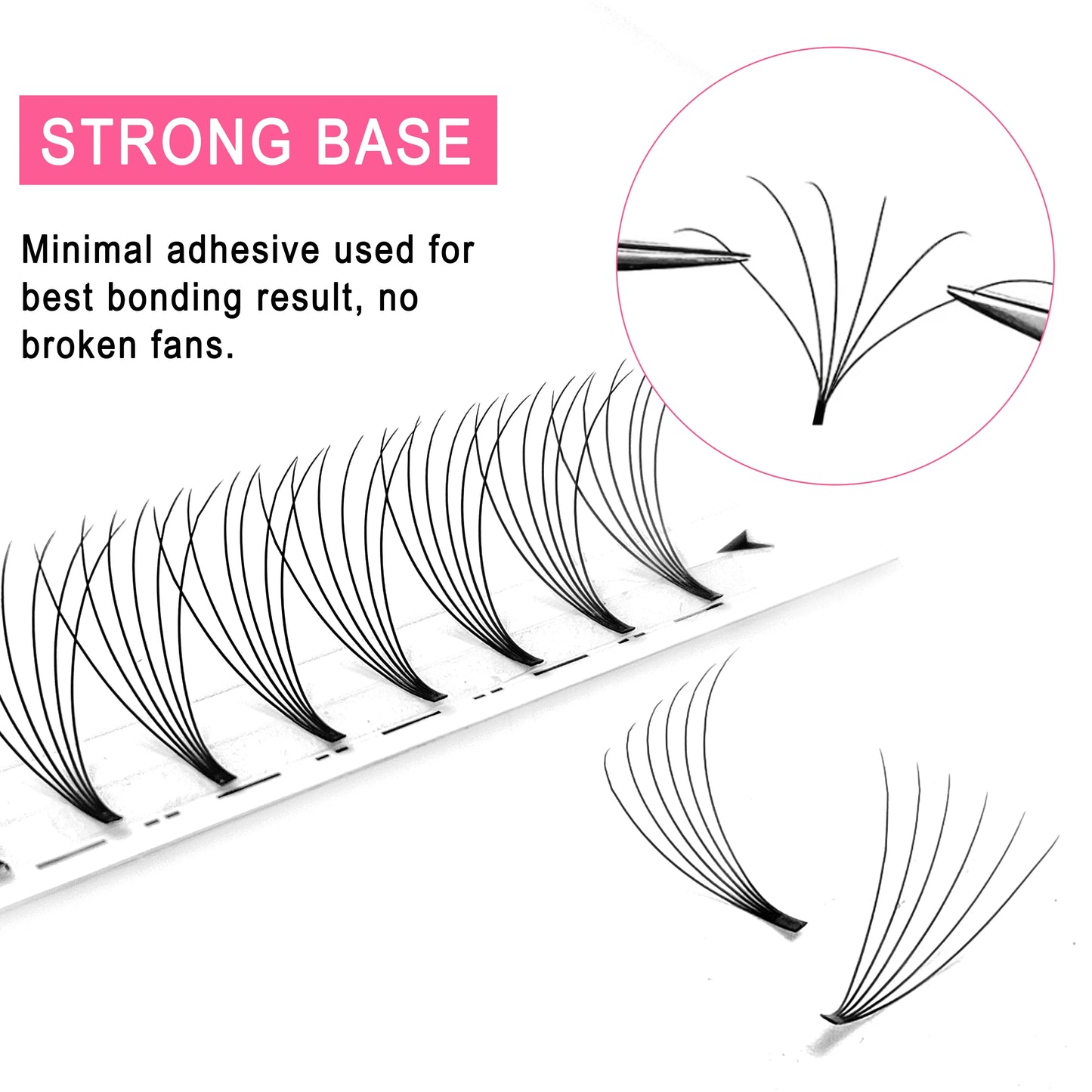 CoMango Wispy Premade Volume Lash Fans – 3-10D Individual Short Stem Faux Mink Russian Eyelash Extensions, 320 Fans