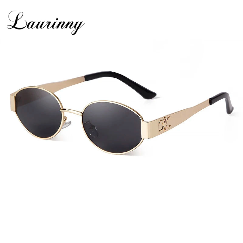 Retro Metal Frame Oval Sunglasses | Brand Designer Driving Aviation Shades for Women Men | Luxury Small Sun Glasses UV400