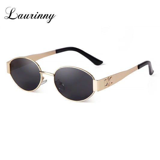 Retro Metal Frame Oval Sunglasses | Brand Designer Driving Aviation Shades for Women Men | Luxury Small Sun Glasses UV400