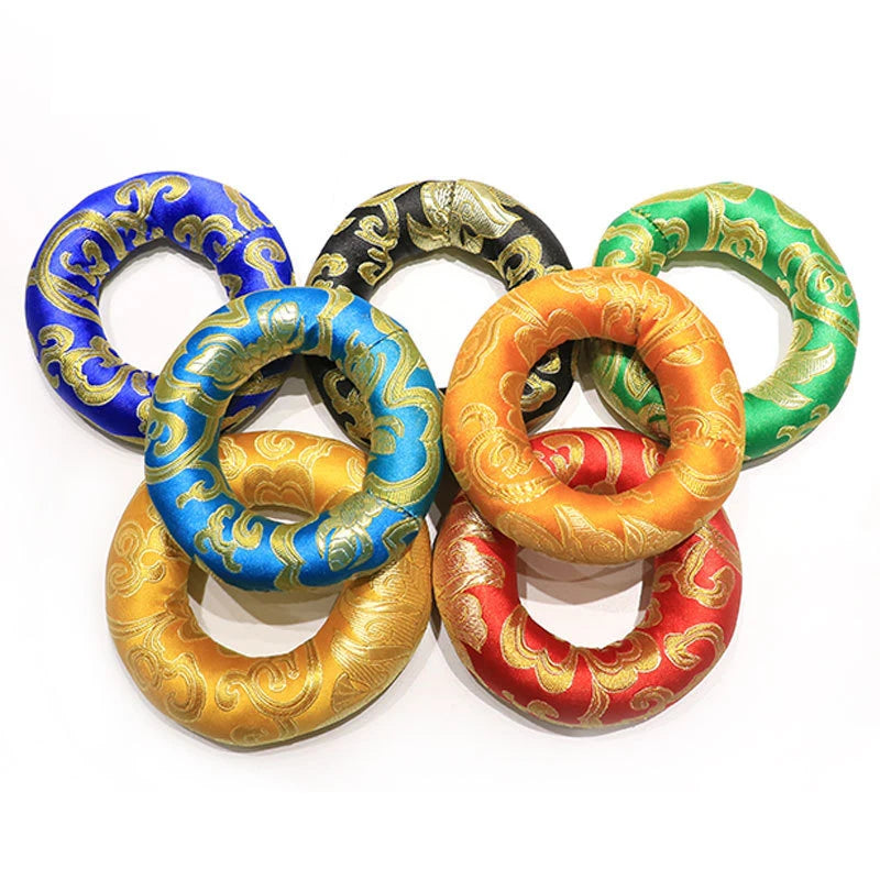 Yoga Tibetan Singing Bowl Mat - Himalayan Hand-Hammered Chakra Meditation and Buddhist Home Decoration - Random Color