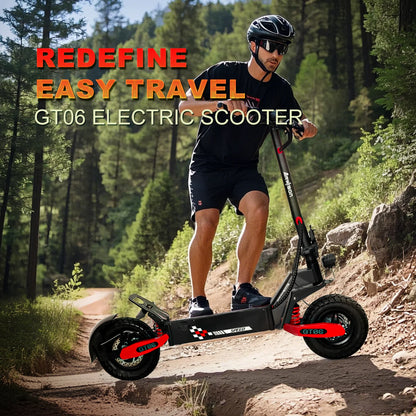 30MPH Electric Scooter with 1200W Motor – 20/40 Mile Range, Spring Damping, Disc Brake & 11" Off-Road Folding Tires