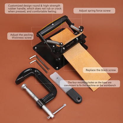 WUTA Manual Leather Skiving Machine – Belt Thinning Splitter & Strap Cutting Tool for Cowhide Leather DIY