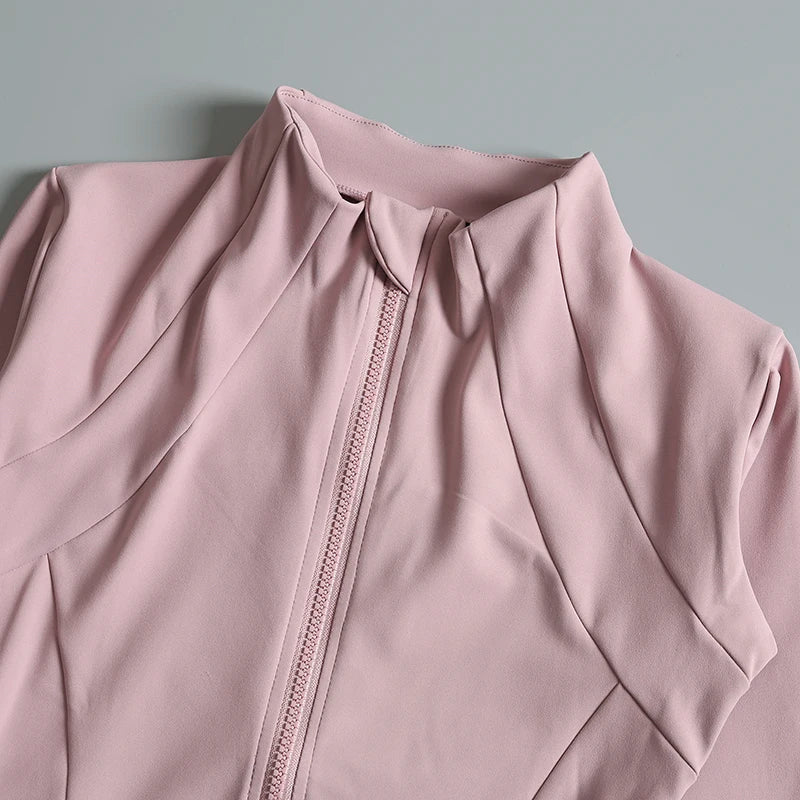 New Yoga Wear Ladies Coat – High Elastic Loose Fitness Top, Long Sleeve Stand-Up Collar for Exercise