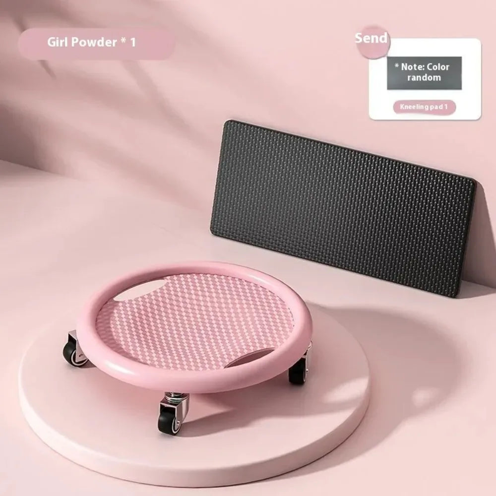 Noiseless 4-Wheel Abdominal Roller – Multifunctional Muscle Trainer with Handles for Gym & Home