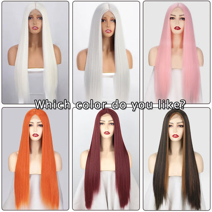 I's a wig Long Straight White Cosplay Wigs: Synthetic Wigs for Women in 60, 613, Blonde, Grey, Pink, Black - Ideal for Daily Party and Lolita