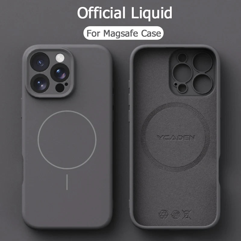 Original Liquid Soft Silicone MagSafe Case — Magnetic Wireless Charging Cover for iPhone 11–16 Pro/Max/Plus