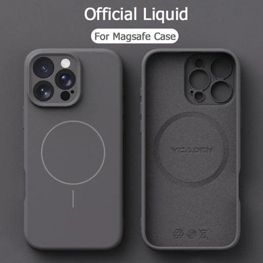 Original Liquid Soft Silicone MagSafe Case — Magnetic Wireless Charging Cover for iPhone 11–16 Pro/Max/Plus
