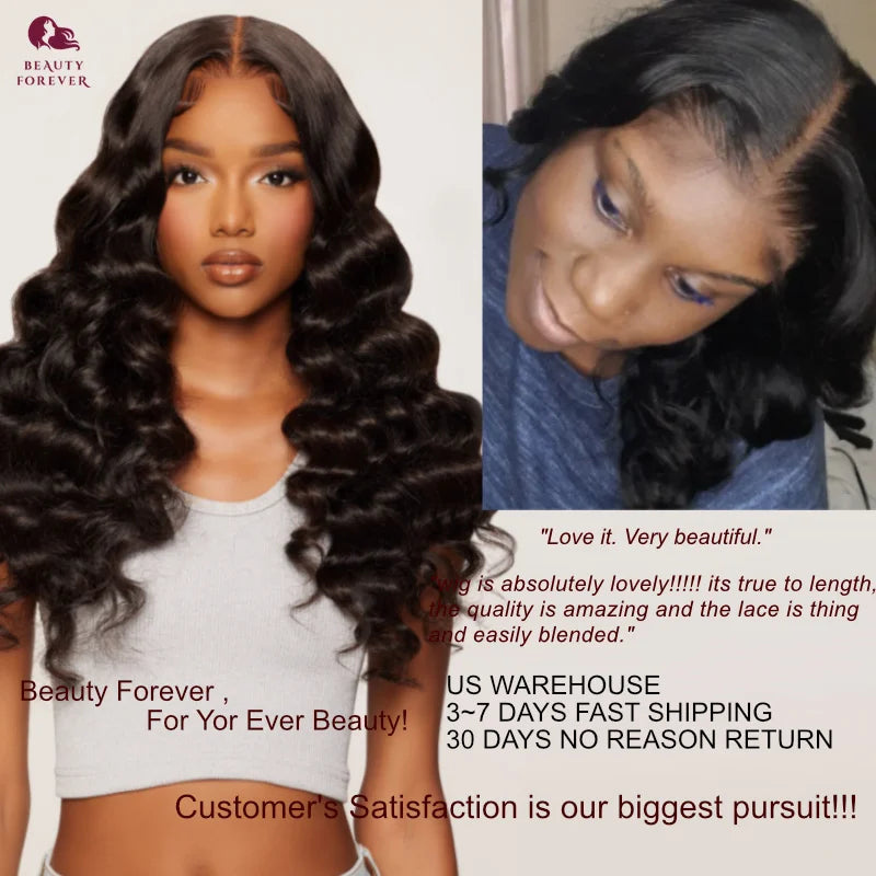 Beautyforever 3D Body Wave Lace Front Wig - Glueless, Ready-to-Wear, 100% Raw Human Hair, Bye Bye Knots