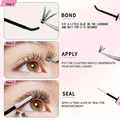Lash Bond and Seal Kit – 10ml Strong Hold Individual Lash Glue, 5ml Remover, and Tweezers for Extensions