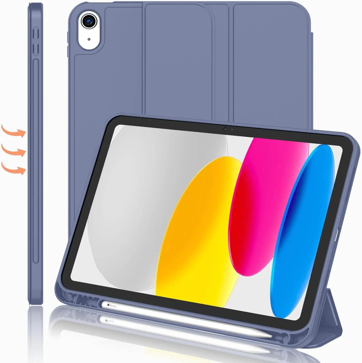 Magnetic Tablet Case with Pencil Holder for iPad 10th Gen, Air 5/6, Pro 11 – Fits 9.7" to 10.5" Models