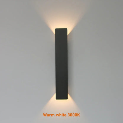 Outdoor Waterproof Wall Lamp – Modern LED Up/Down Light, Black & White Aluminum, IP65, 110V-220V Fixtures