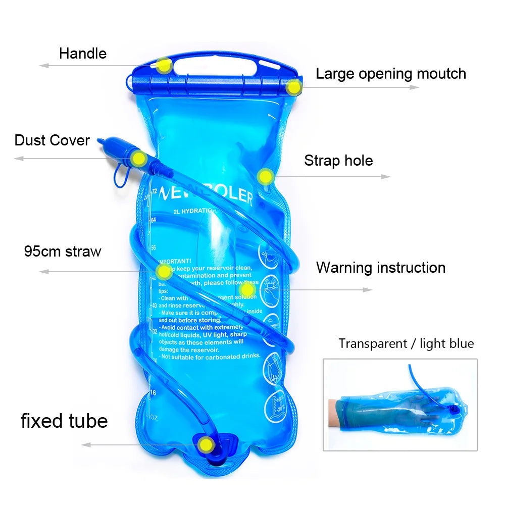 NEWBOLER Water Bladder Hydration Pack — BPA-Free 2L/3L Reservoir for Running, Hiking & Backpacking
