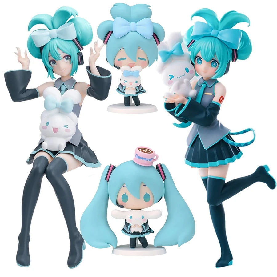 20cm Hatsune Miku x Cinnamoroll Anime Figure – Kawaii PVC Action Doll Toy Gift for Adults