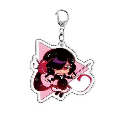 Cookie Run Kingdoms Camellia Cookie Acrylic Keychain – Candy Milk Shadow & Pure Vanilla Bag Accessory Gift
