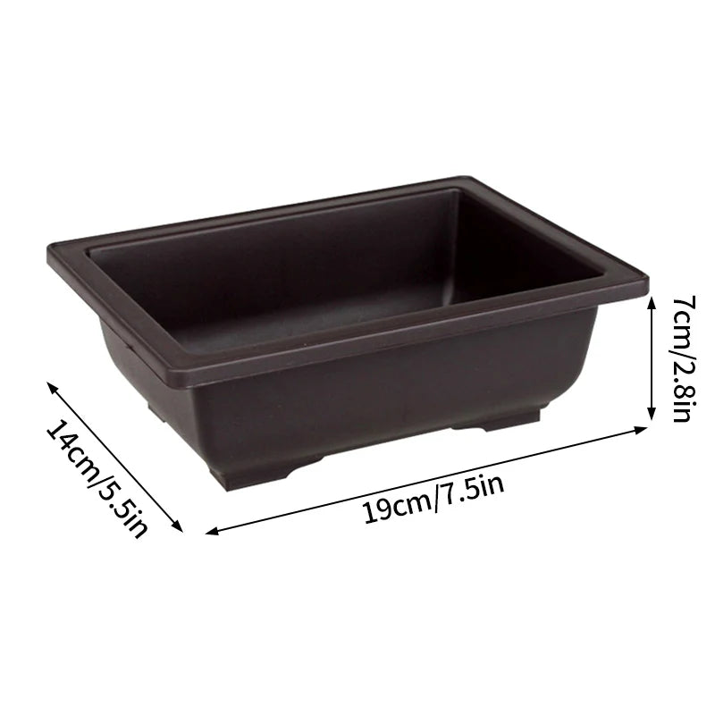 Purple Clay Succulent Plant Pots – Outdoor Garden Bonsai Planters, Rectangular & Square