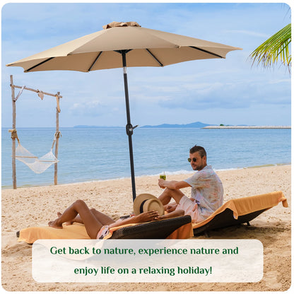 Outdoor Patio Umbrella UV Protection All-Weather Garden Pool Backyard Shade Canopy