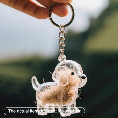Dog Hair Storage Pendant Keychain – Cute Bag and Car Accessory, Jewelry Souvenir Gift for Dog Lovers