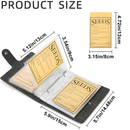 Garden Seed Storage Organizer Binder – 50 Self-Sealing Seed Envelopes for Easy Seed Packet Organization