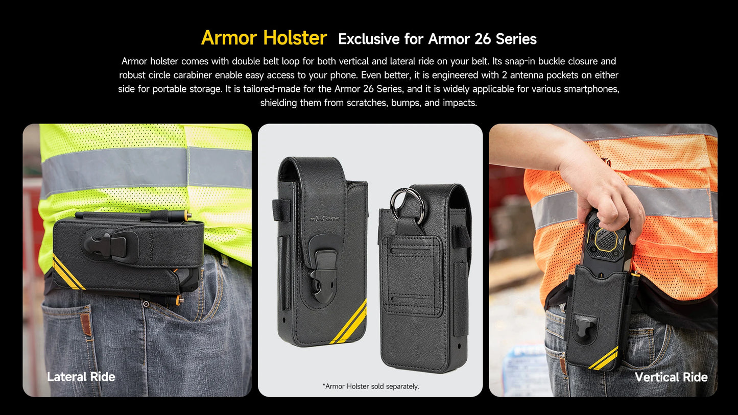 Ulefone Armor 26 Ultra 5G Rugged Waterproof Smartphone - 120W Fast Charging, 15600mAh, 200MP+64MP, 24GB+512GB, NFC