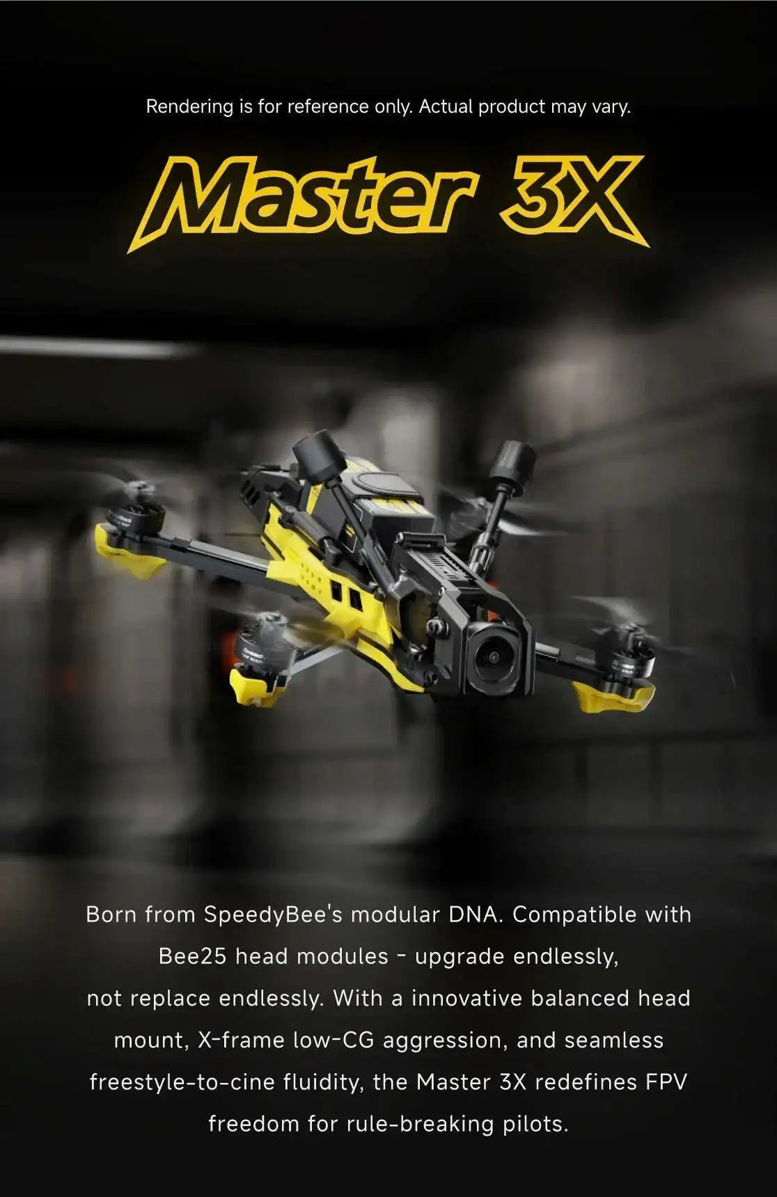 SpeedyBee Master 3X Modular FPV Drone – O3/O4 Pro HD Digital VTX for Freestyle & Racing