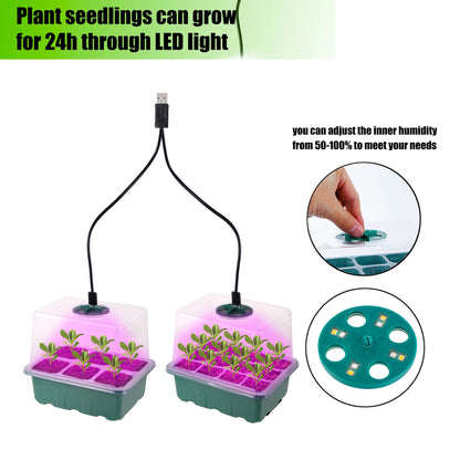 LED Grow Light for Seed Starter — Greenhouse Germination Light, Compatible with Seedling Kits & Humidity Dome