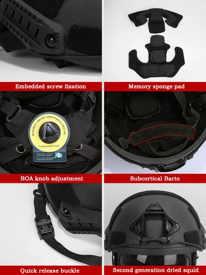 FAST Tactical Kevlar Helmet – High-Quality Suspended Pad Helmet for Outdoor, Hunting & Military Use